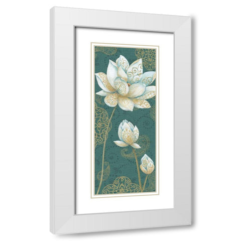 Lotus Dream IIB White Modern Wood Framed Art Print with Double Matting by Daphne, Brissonnet