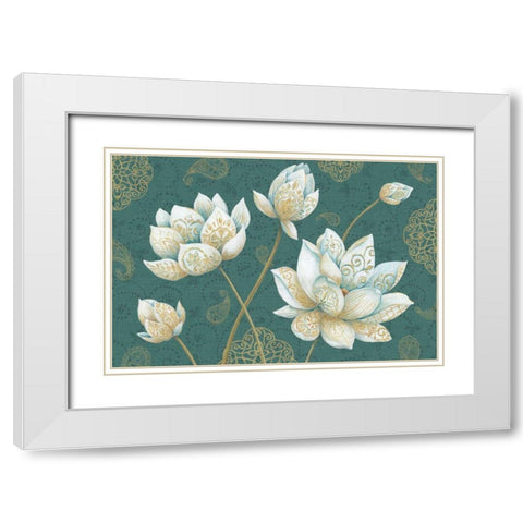 Lotus Dream IB White Modern Wood Framed Art Print with Double Matting by Daphne, Brissonnet