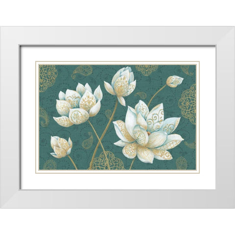 Lotus Dream IB White Modern Wood Framed Art Print with Double Matting by Daphne, Brissonnet