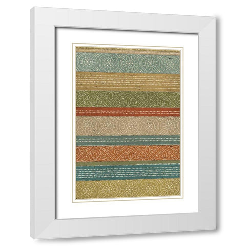 Batik Stripes II White Modern Wood Framed Art Print with Double Matting by Brissonnet, Daphne