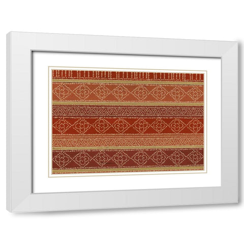 Batik Stripes I White Modern Wood Framed Art Print with Double Matting by Brissonnet, Daphne