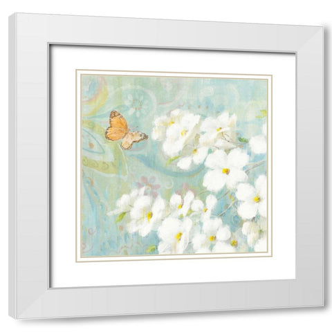 Spring Dream III White Modern Wood Framed Art Print with Double Matting by Nai, Danhui