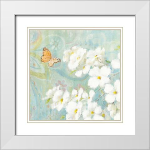 Spring Dream III White Modern Wood Framed Art Print with Double Matting by Nai, Danhui