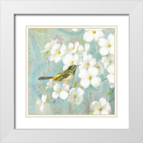 Spring Dream V White Modern Wood Framed Art Print with Double Matting by Nai, Danhui