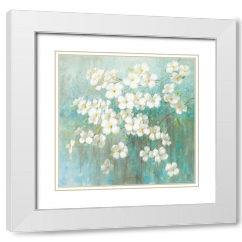 Spring Dream I Abstract White Modern Wood Framed Art Print with Double Matting by Nai, Danhui