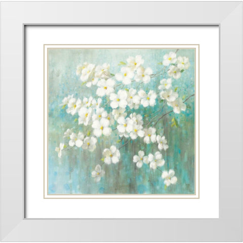 Spring Dream I Abstract White Modern Wood Framed Art Print with Double Matting by Nai, Danhui
