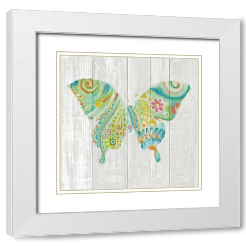 Spring Dream Paisley VIII White Modern Wood Framed Art Print with Double Matting by Nai, Danhui