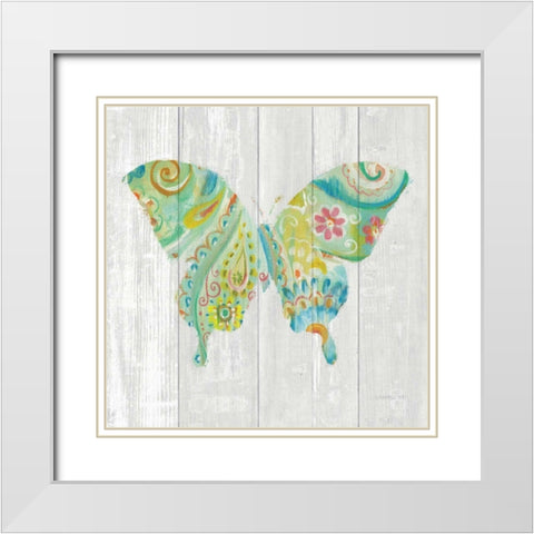 Spring Dream Paisley VIII White Modern Wood Framed Art Print with Double Matting by Nai, Danhui