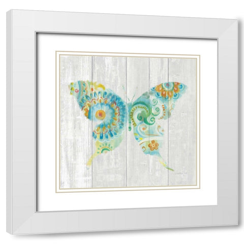 Spring Dream Paisley IX White Modern Wood Framed Art Print with Double Matting by Nai, Danhui