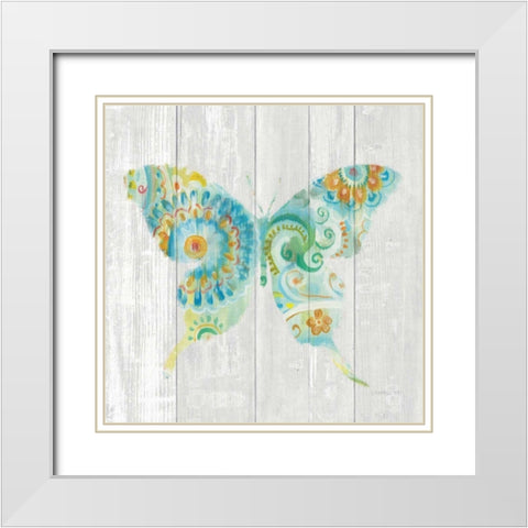 Spring Dream Paisley IX White Modern Wood Framed Art Print with Double Matting by Nai, Danhui