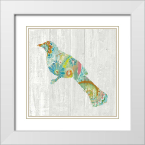 Spring Dream Paisley XI White Modern Wood Framed Art Print with Double Matting by Nai, Danhui