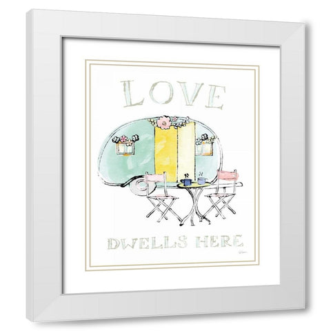 Girlfriends Cabin III White Modern Wood Framed Art Print with Double Matting by Schlabach, Sue