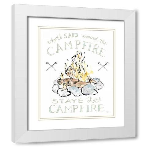 Girlfriends Cabin IV White Modern Wood Framed Art Print with Double Matting by Schlabach, Sue