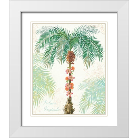 Flamingo Tropicale III White Modern Wood Framed Art Print with Double Matting by Schlabach, Sue