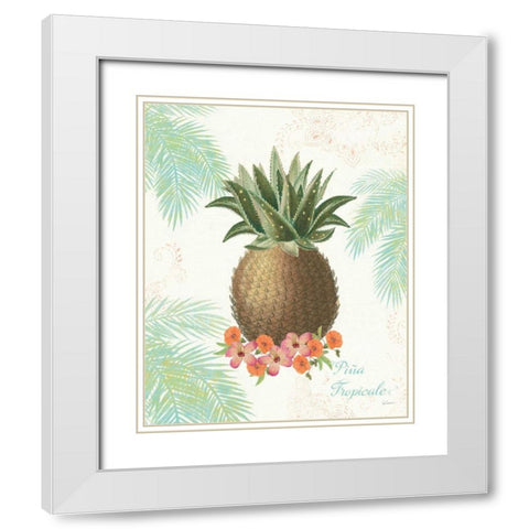 Flamingo Tropicale IV White Modern Wood Framed Art Print with Double Matting by Schlabach, Sue