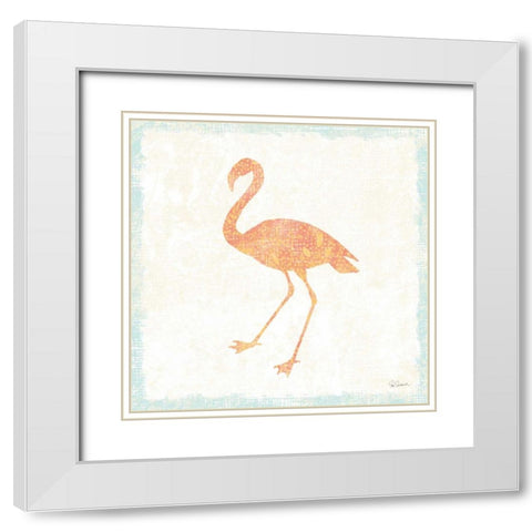 Flamingo Tropicale VI White Modern Wood Framed Art Print with Double Matting by Schlabach, Sue