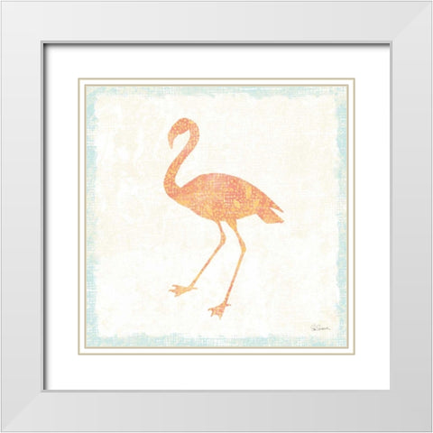 Flamingo Tropicale VI White Modern Wood Framed Art Print with Double Matting by Schlabach, Sue