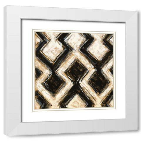 Black and Gold Geometric III Crop White Modern Wood Framed Art Print with Double Matting by Novak, Shirley