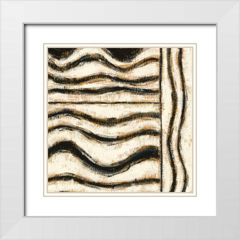 Black and Gold Geometric VI White Modern Wood Framed Art Print with Double Matting by Novak, Shirley