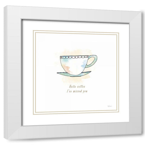 Good Brew II White Modern Wood Framed Art Print with Double Matting by Schlabach, Sue