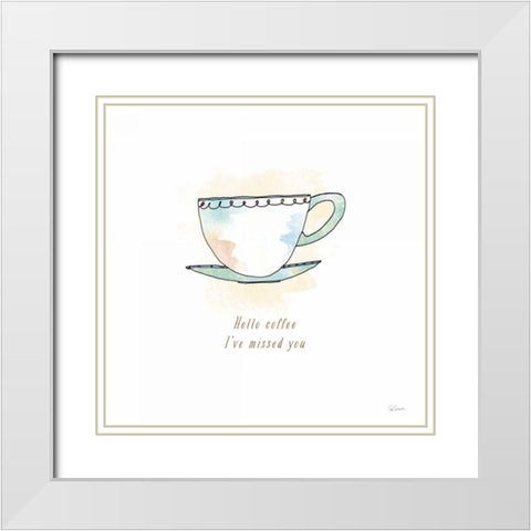 Good Brew II White Modern Wood Framed Art Print with Double Matting by Schlabach, Sue