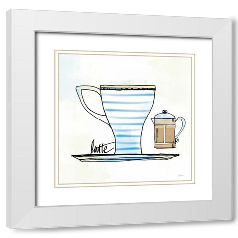 Good Brew VIII White Modern Wood Framed Art Print with Double Matting by Schlabach, Sue