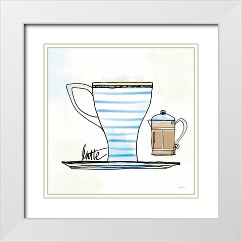 Good Brew VIII White Modern Wood Framed Art Print with Double Matting by Schlabach, Sue