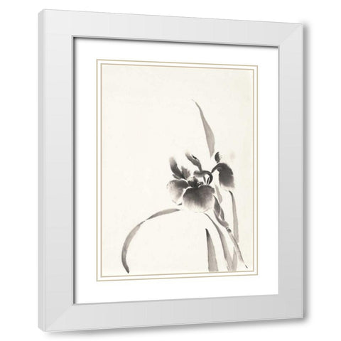 Japanese Iris I White Modern Wood Framed Art Print with Double Matting by Paschke, Chris