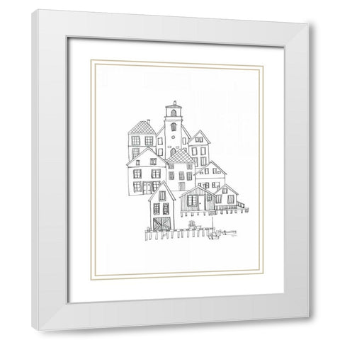 Nordic Village III White Modern Wood Framed Art Print with Double Matting by Tillmon, Avery