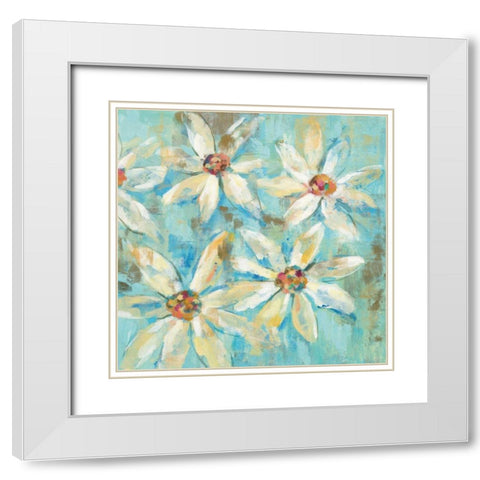 Fjord Floral II White Modern Wood Framed Art Print with Double Matting by Vassileva, Silvia