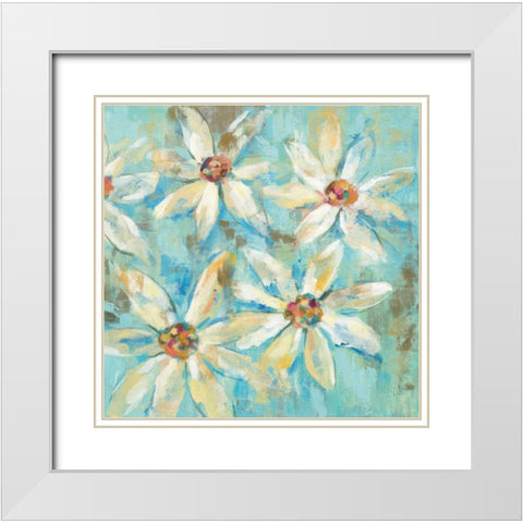 Fjord Floral II White Modern Wood Framed Art Print with Double Matting by Vassileva, Silvia