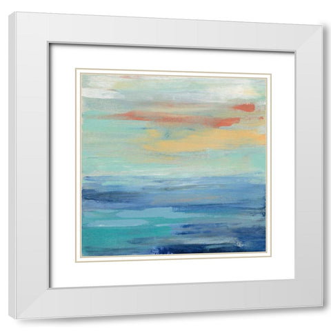 Sunset Beach II White Modern Wood Framed Art Print with Double Matting by Vassileva, Silvia