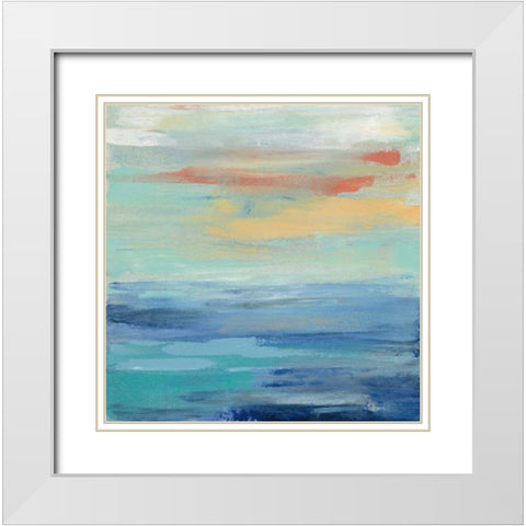 Sunset Beach II White Modern Wood Framed Art Print with Double Matting by Vassileva, Silvia