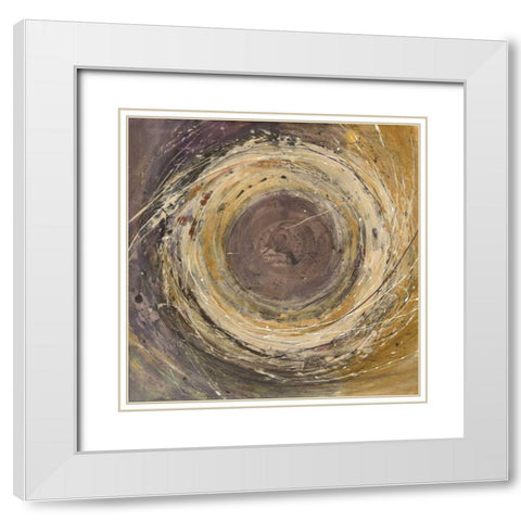 Wooden Rings White Modern Wood Framed Art Print with Double Matting by Hristova, Albena
