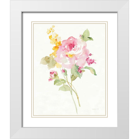 Midsummer I White Modern Wood Framed Art Print with Double Matting by Nai, Danhui