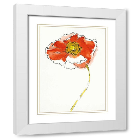Red Icelands I on White White Modern Wood Framed Art Print with Double Matting by Novak, Shirley