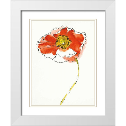 Red Icelands I on White White Modern Wood Framed Art Print with Double Matting by Novak, Shirley