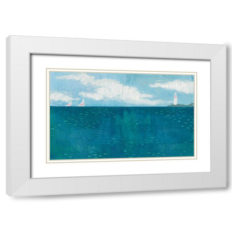 Lighthouse Sail White Modern Wood Framed Art Print with Double Matting by Averinos, Melissa