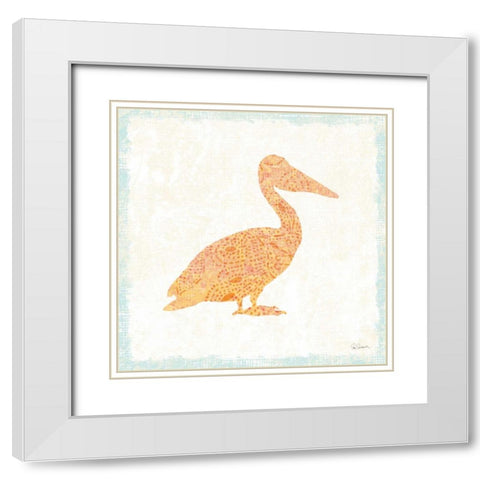 Flamingo Tropicale IX White Modern Wood Framed Art Print with Double Matting by Rowan, Carol