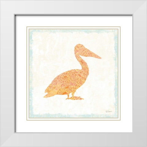 Flamingo Tropicale IX White Modern Wood Framed Art Print with Double Matting by Rowan, Carol