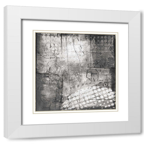 Under the Tree Square III BW White Modern Wood Framed Art Print with Double Matting by Warrick, Cheryl