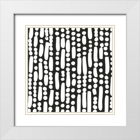 Cross Current Square Up IV BW White Modern Wood Framed Art Print with Double Matting by Warrick, Cheryl