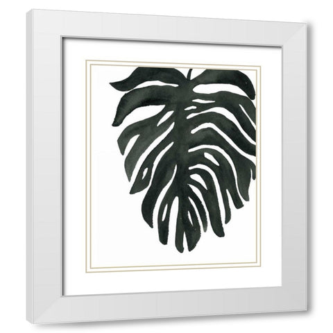 Tropical Palm II BW White Modern Wood Framed Art Print with Double Matting by Wild Apple Portfolio