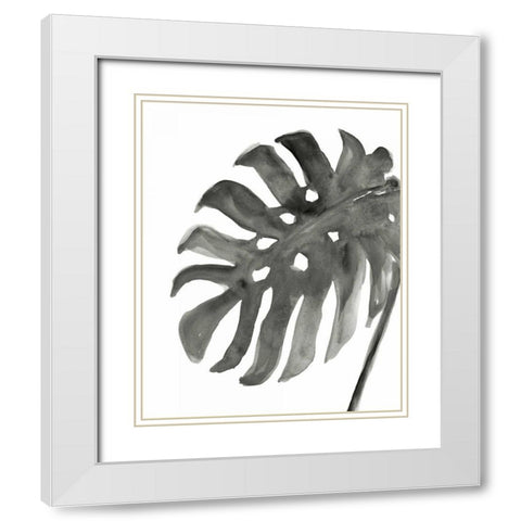 Tropical Palm IV BW White Modern Wood Framed Art Print with Double Matting by Paschke, Chris