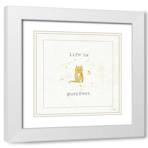 Companion Cuties I White Modern Wood Framed Art Print with Double Matting by Pela Studio