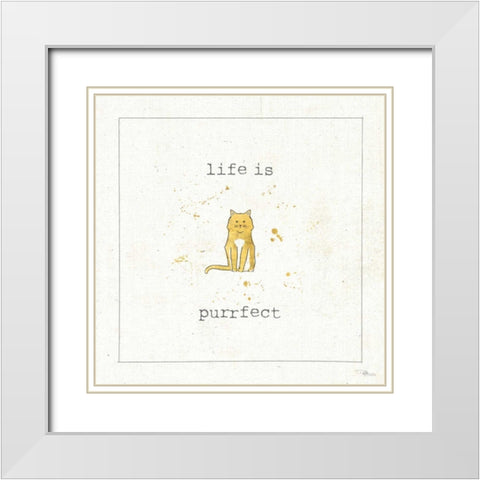 Companion Cuties I White Modern Wood Framed Art Print with Double Matting by Pela Studio
