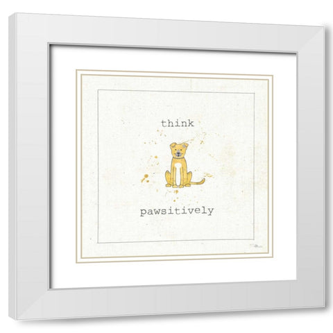 Companion Cuties II White Modern Wood Framed Art Print with Double Matting by Pela Studio