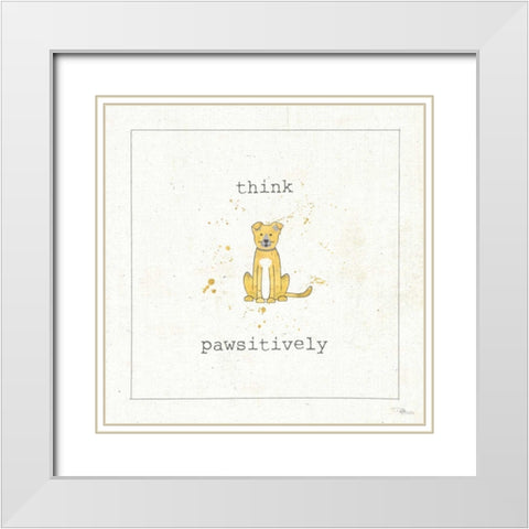 Companion Cuties II White Modern Wood Framed Art Print with Double Matting by Pela Studio