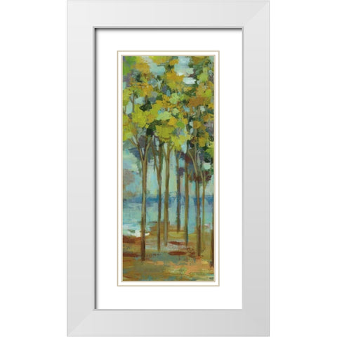 Spring Trees Panel I White Modern Wood Framed Art Print with Double Matting by Vassileva, Silvia