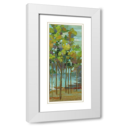 Spring Trees Panel II White Modern Wood Framed Art Print with Double Matting by Vassileva, Silvia